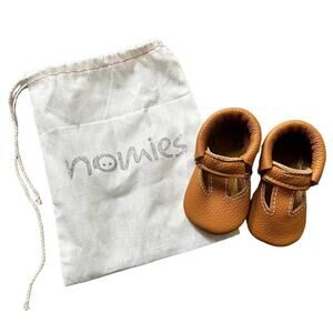 Nomies leather t-strap baby booties, NWT, tan size 1
